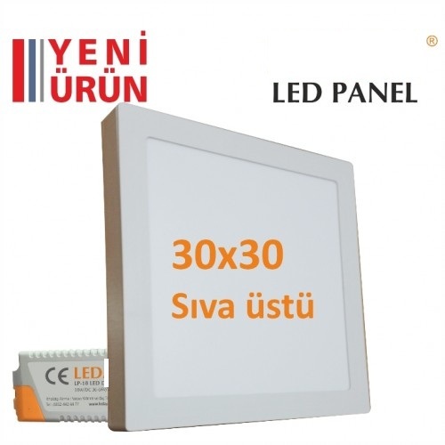 SIVA ÜSTÜ LED PANEL 30x30 cm - 24 Watt - Beyaz 6500K